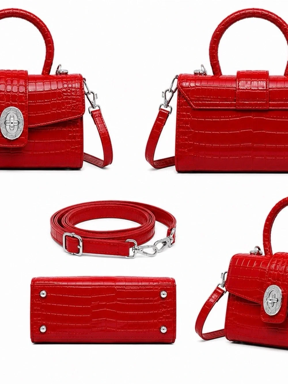 Luxury Croc-Embossed Satchel